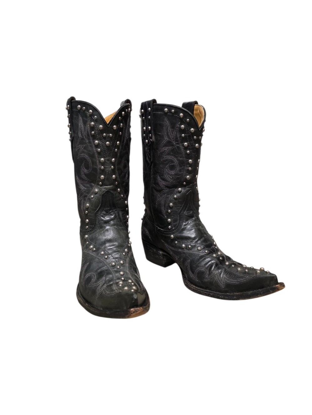 Old Gringo Marcela Studded Leather Western Cowboy Boots Black Snip Toe 8